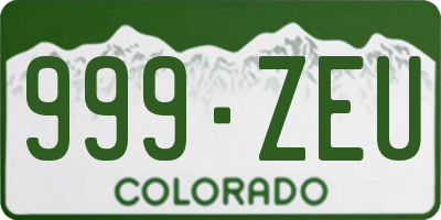 CO license plate 999ZEU