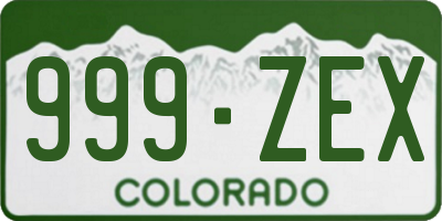 CO license plate 999ZEX