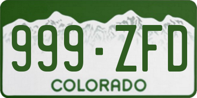 CO license plate 999ZFD