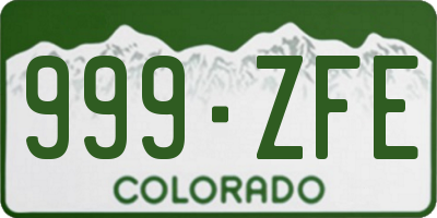 CO license plate 999ZFE