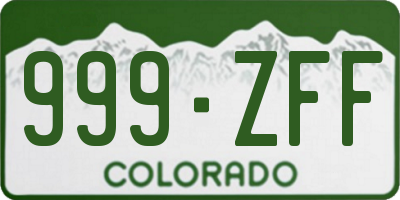 CO license plate 999ZFF