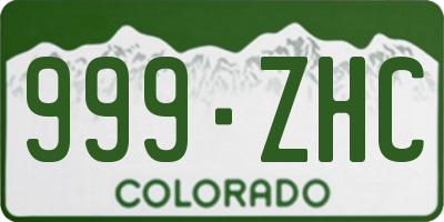 CO license plate 999ZHC