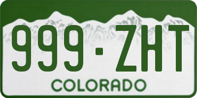 CO license plate 999ZHT