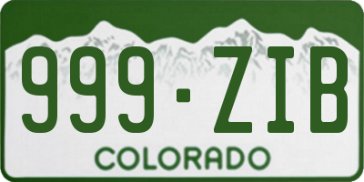 CO license plate 999ZIB