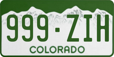 CO license plate 999ZIH