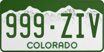 CO license plate 999ZIV