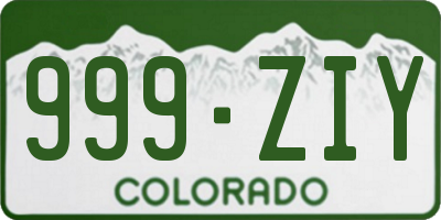 CO license plate 999ZIY