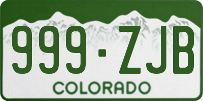 CO license plate 999ZJB