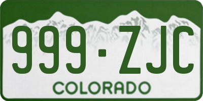 CO license plate 999ZJC