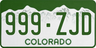 CO license plate 999ZJD