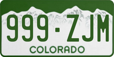 CO license plate 999ZJM