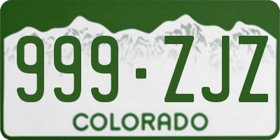 CO license plate 999ZJZ