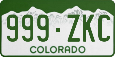 CO license plate 999ZKC