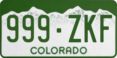 CO license plate 999ZKF