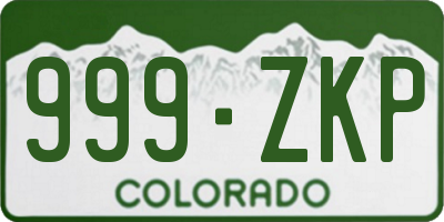 CO license plate 999ZKP