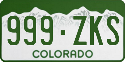CO license plate 999ZKS
