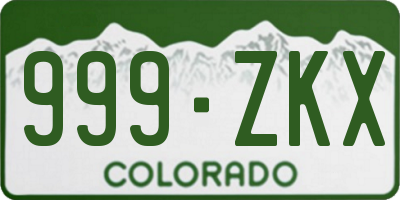 CO license plate 999ZKX