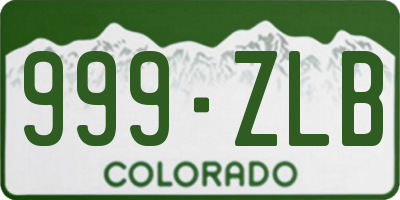 CO license plate 999ZLB
