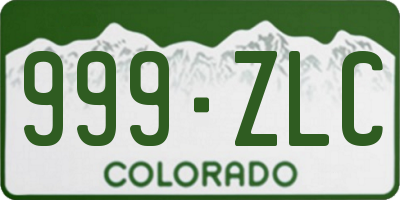 CO license plate 999ZLC