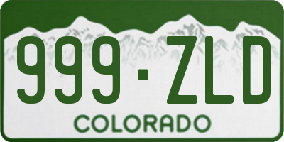 CO license plate 999ZLD