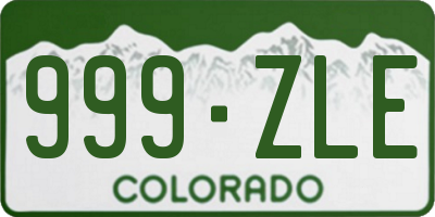 CO license plate 999ZLE