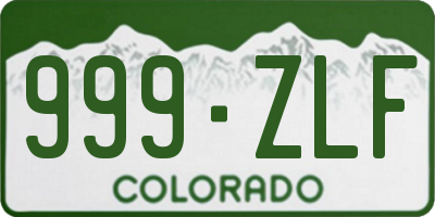 CO license plate 999ZLF