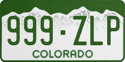 CO license plate 999ZLP