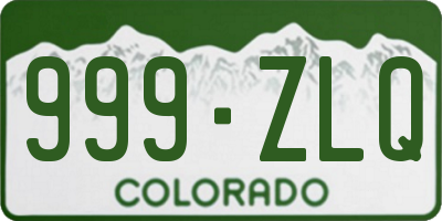 CO license plate 999ZLQ