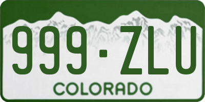 CO license plate 999ZLU