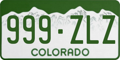 CO license plate 999ZLZ