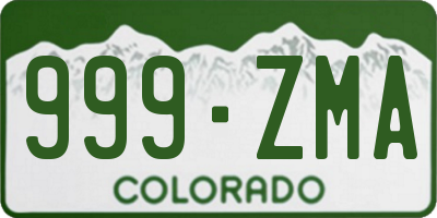 CO license plate 999ZMA