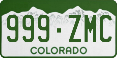 CO license plate 999ZMC