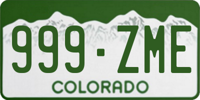 CO license plate 999ZME