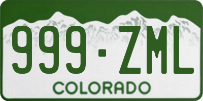 CO license plate 999ZML