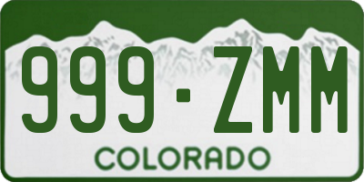 CO license plate 999ZMM
