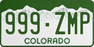CO license plate 999ZMP