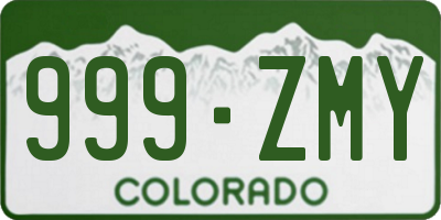 CO license plate 999ZMY