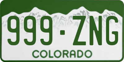 CO license plate 999ZNG