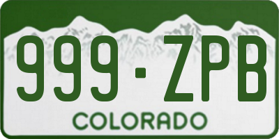 CO license plate 999ZPB