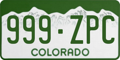 CO license plate 999ZPC
