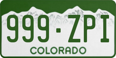 CO license plate 999ZPI