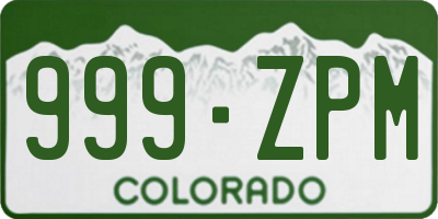 CO license plate 999ZPM