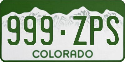 CO license plate 999ZPS