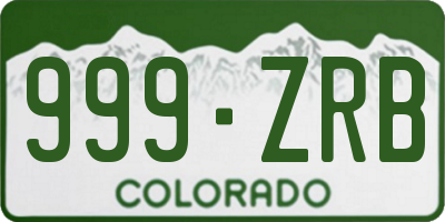 CO license plate 999ZRB