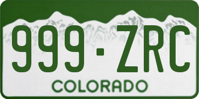 CO license plate 999ZRC