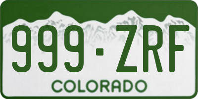 CO license plate 999ZRF