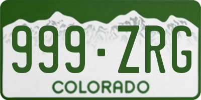 CO license plate 999ZRG