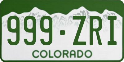 CO license plate 999ZRI