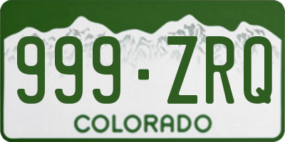 CO license plate 999ZRQ
