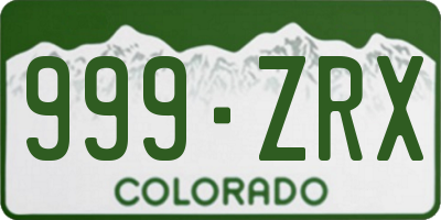 CO license plate 999ZRX